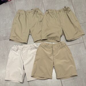 Class Club Men's Tan and Beige Flat Front Shorts